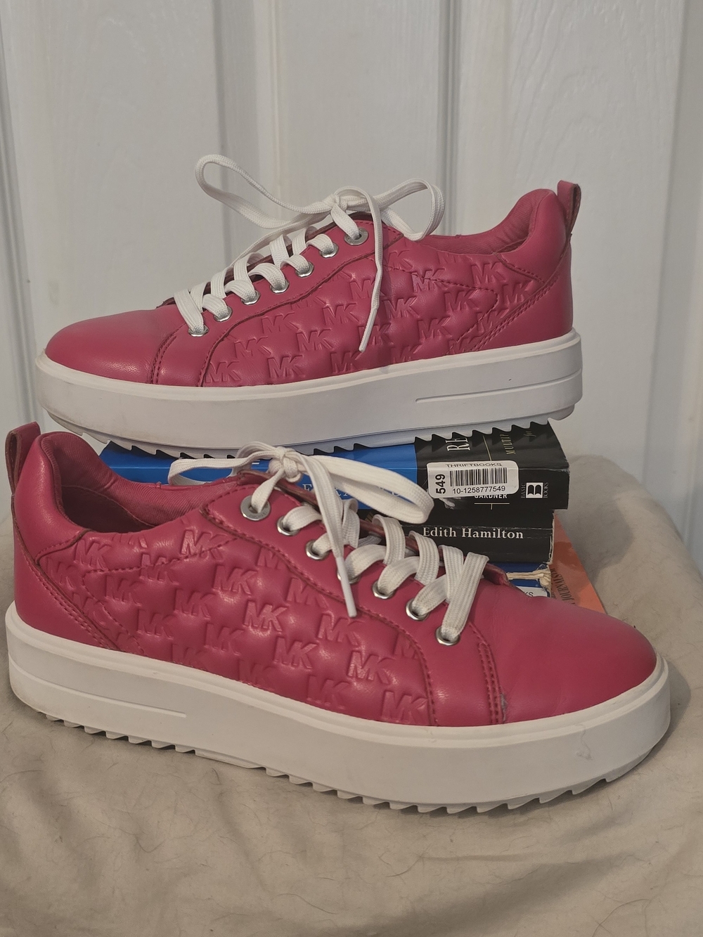 Michael Kors Pink MK Monogram Chunky Platform Sneakers Women’s Size 6